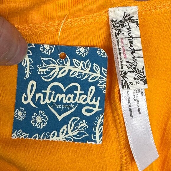 NWT Free People Marissa Bodysuit Tangerine Size XS Orange Square Neck Thong New - Picture 6 of 14